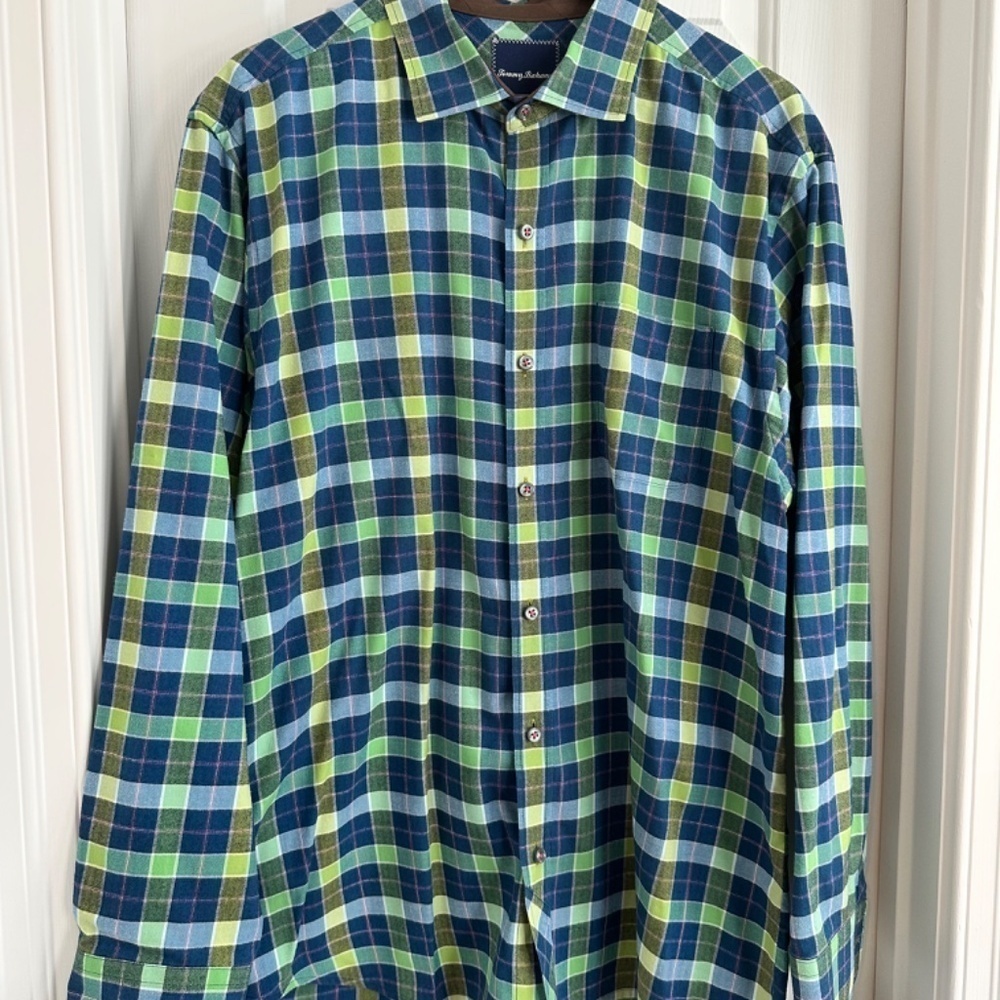 Tommy Bahama Men's Penshurst Plaid Long-Sleeve EUC - Picture 2 of 5